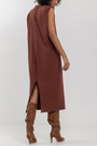 Vestido Midi Cha Em Algodao Com Drapeado Lez a Lez 2